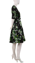 1/2 Sleeve | White Blossom | Black White | Right | Dress By Samantha Sung