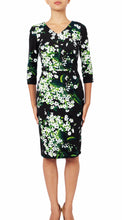 3/4 Sleeve | White Blossom | Black White | Front | Dress By Samantha Sung