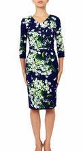 3/4 Sleeve | White Blossom | Indigo White | Front | Dress By Samantha Sung