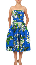 Strapless | White Blossom | Sea Blue White | Front | Dress By Samantha Sung