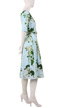 1/2 Sleeve | White Blossom | Soft Blue White | Right | Dress By Samantha Sung