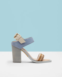 Block heeled buckle sandals