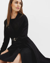 Flared skirt wool coat